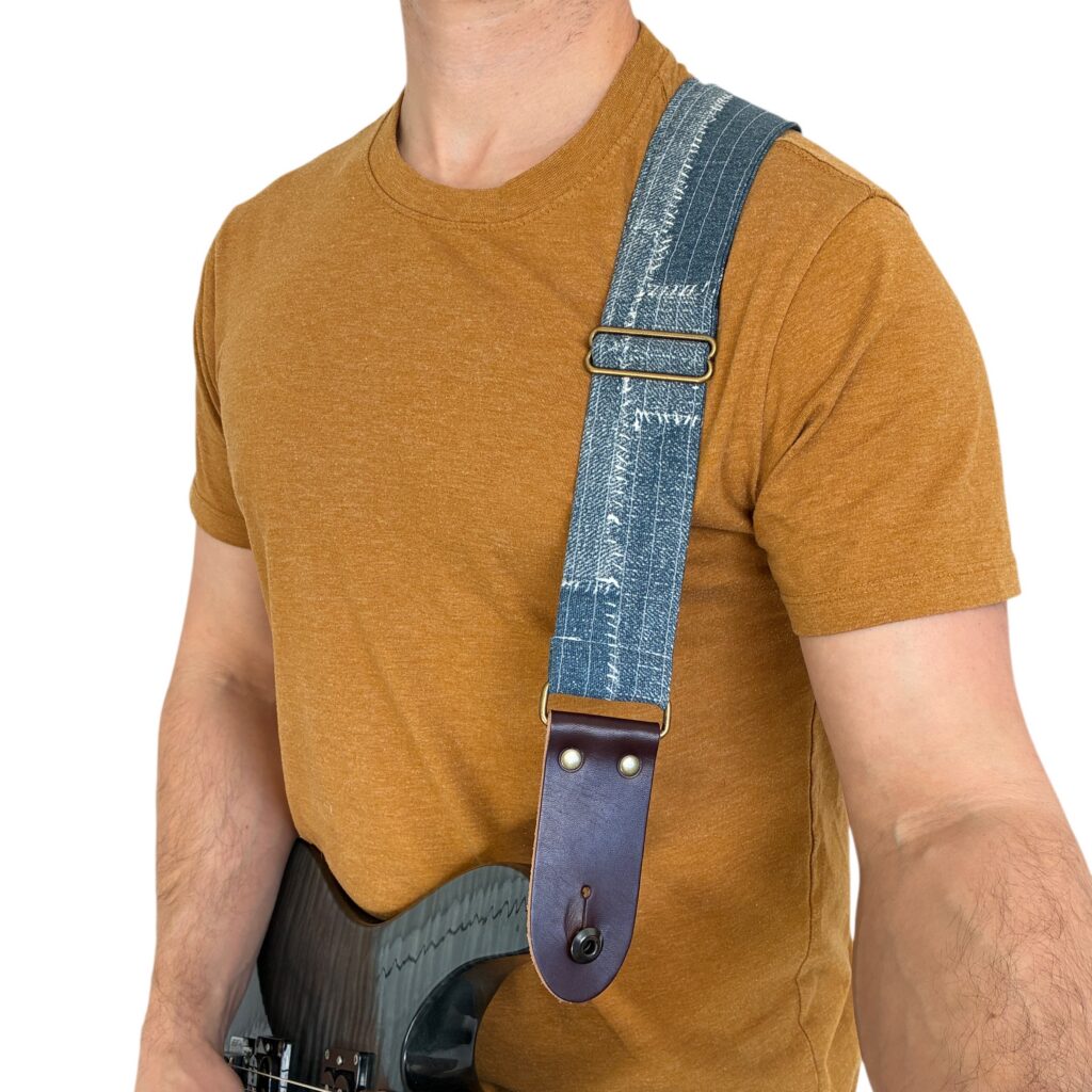 Denim gtr strap in use